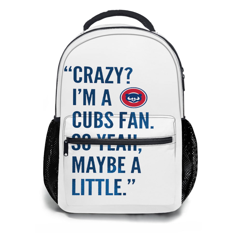Chicago Cubs Fan Quotes School Backpacks