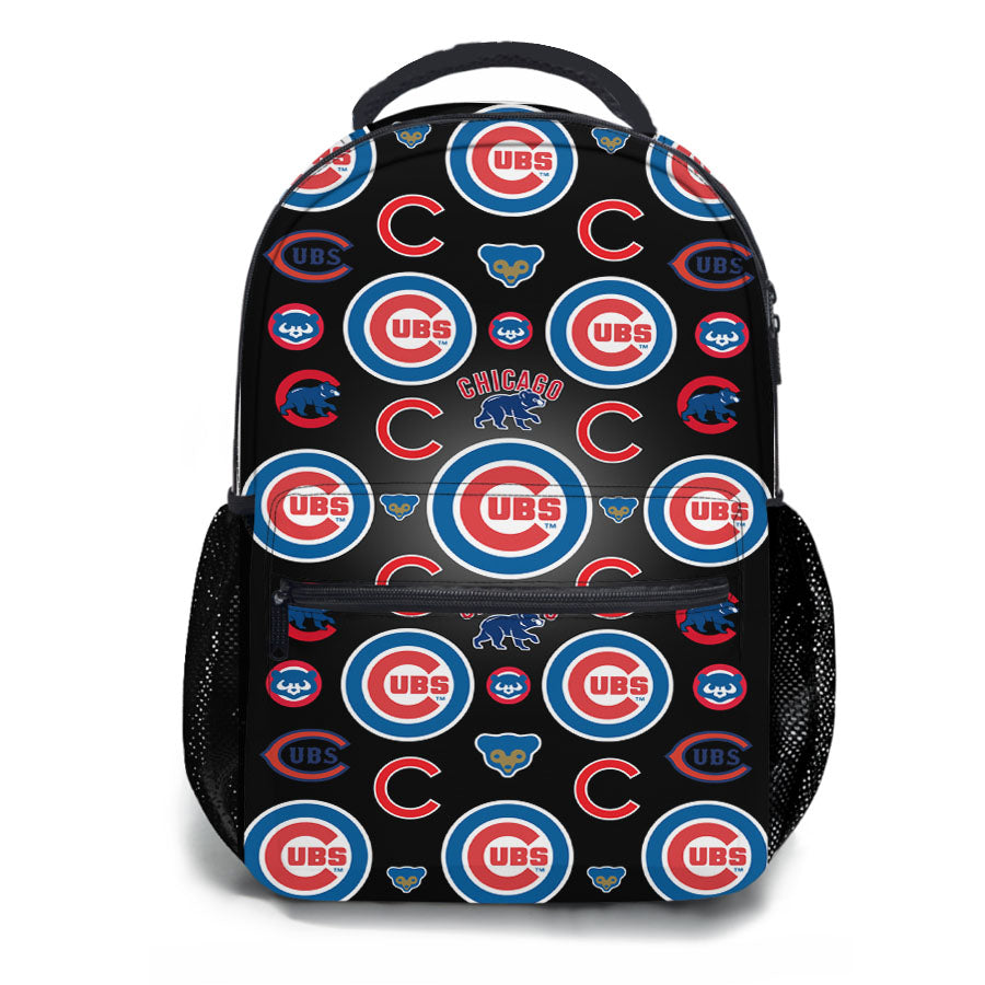 Chicago Cubs Logo Pattern School Backpacks