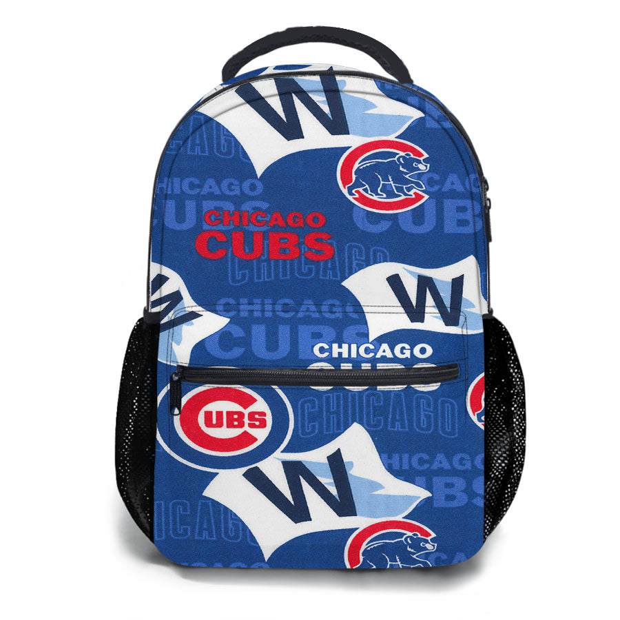 Chicago Cubs Mlb Pattern Fabric School Backpacks