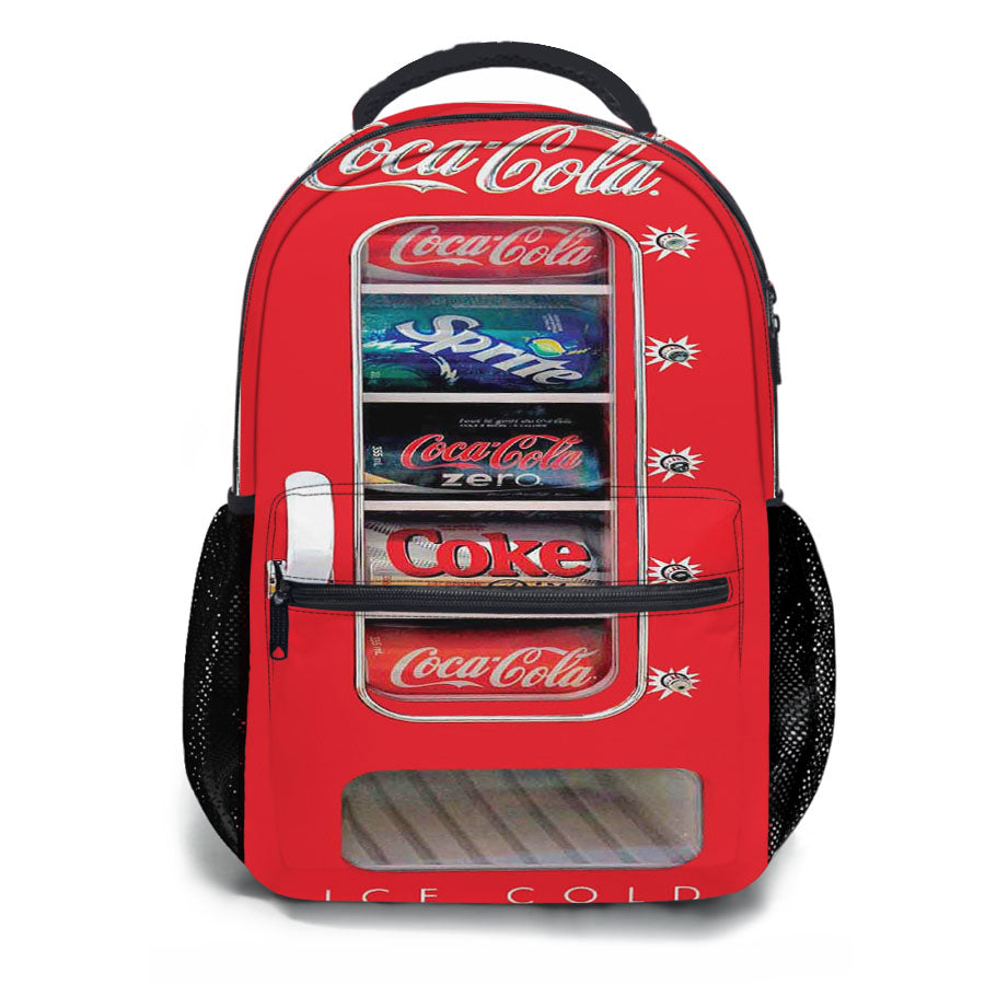 Coca Cola Ice Cold Vending Machine School Backpacks