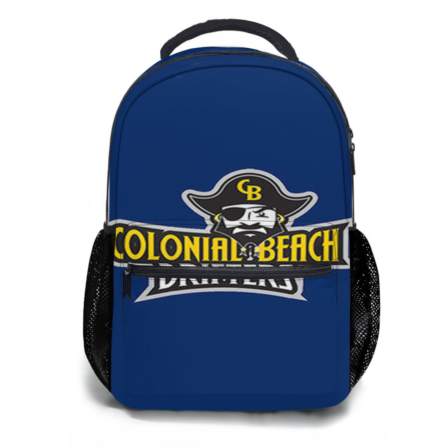 Colonial Beach Drifters Baseball Logo Blue School Backpacks