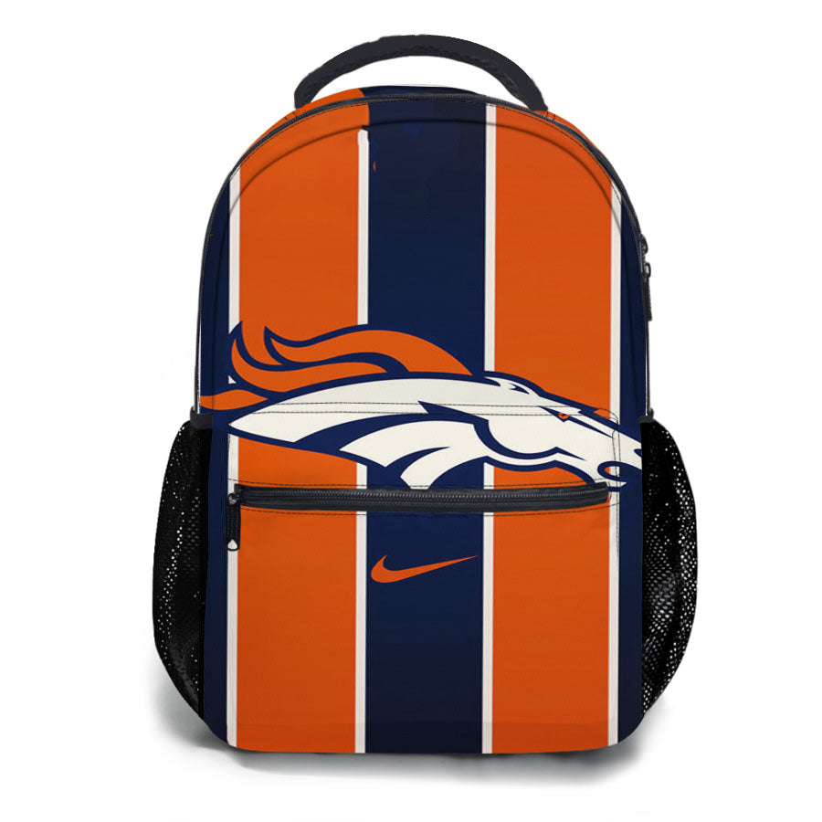 Denver Broncos Logo Stripes School Backpacks