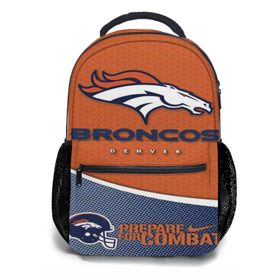 Denver Broncos Orange Blue School Backpacks