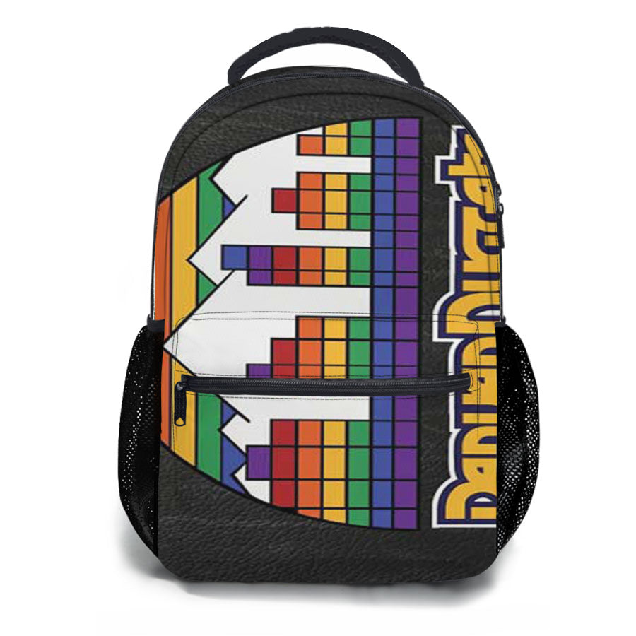 Denver Nuggets Logo Rainbow Effect School Backpacks