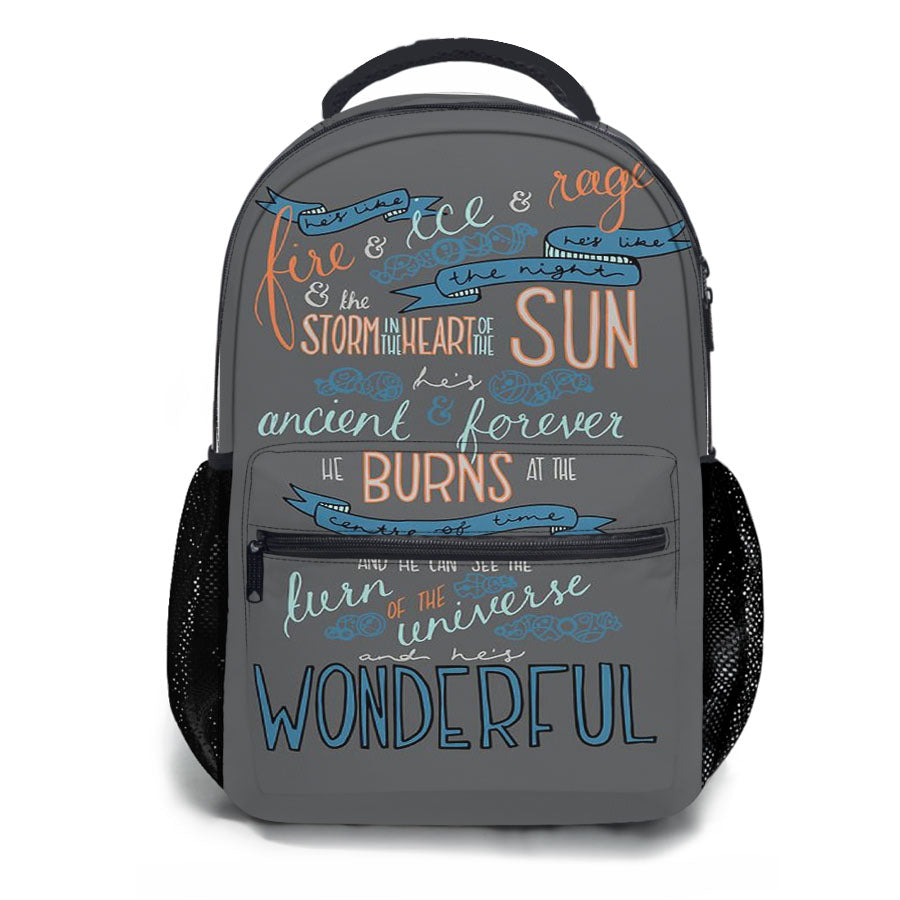 Dr Who Quotes School Backpacks