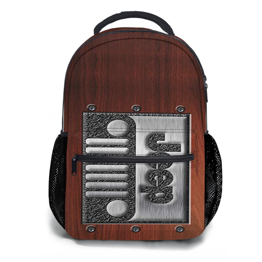 Embossed Steel Jeep School Backpacks