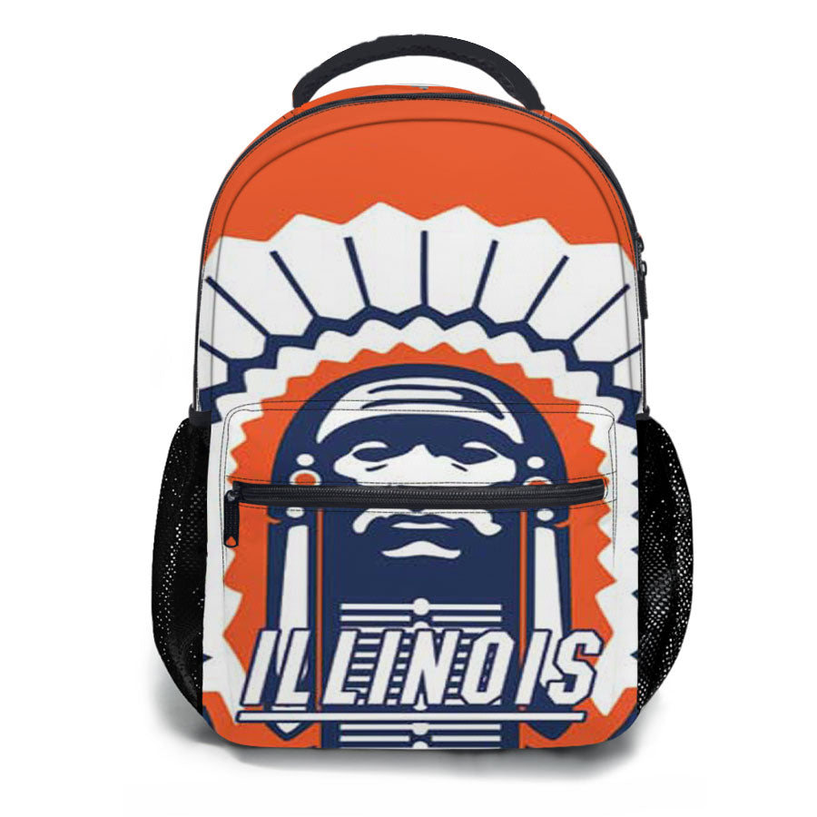 Fighting Illini Logo Orange School Backpacks