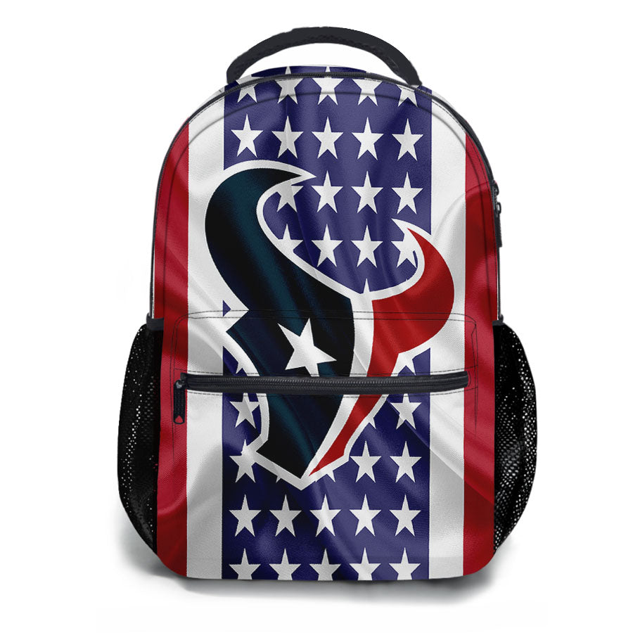 Houston Texans Emblem Silk Flag School Backpacks