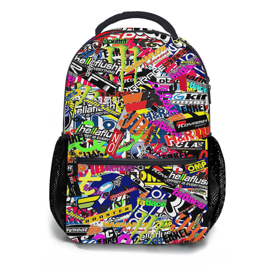 Hypebeast Sticker Bomb Collage School Backpacks