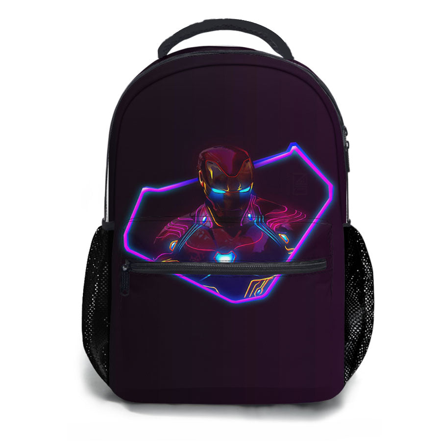 Iron Man Neon Artwork School Backpacks