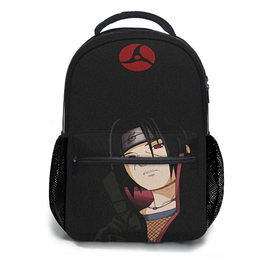 Itachi Uchiha Black Grain Wallpaper School Backpacks