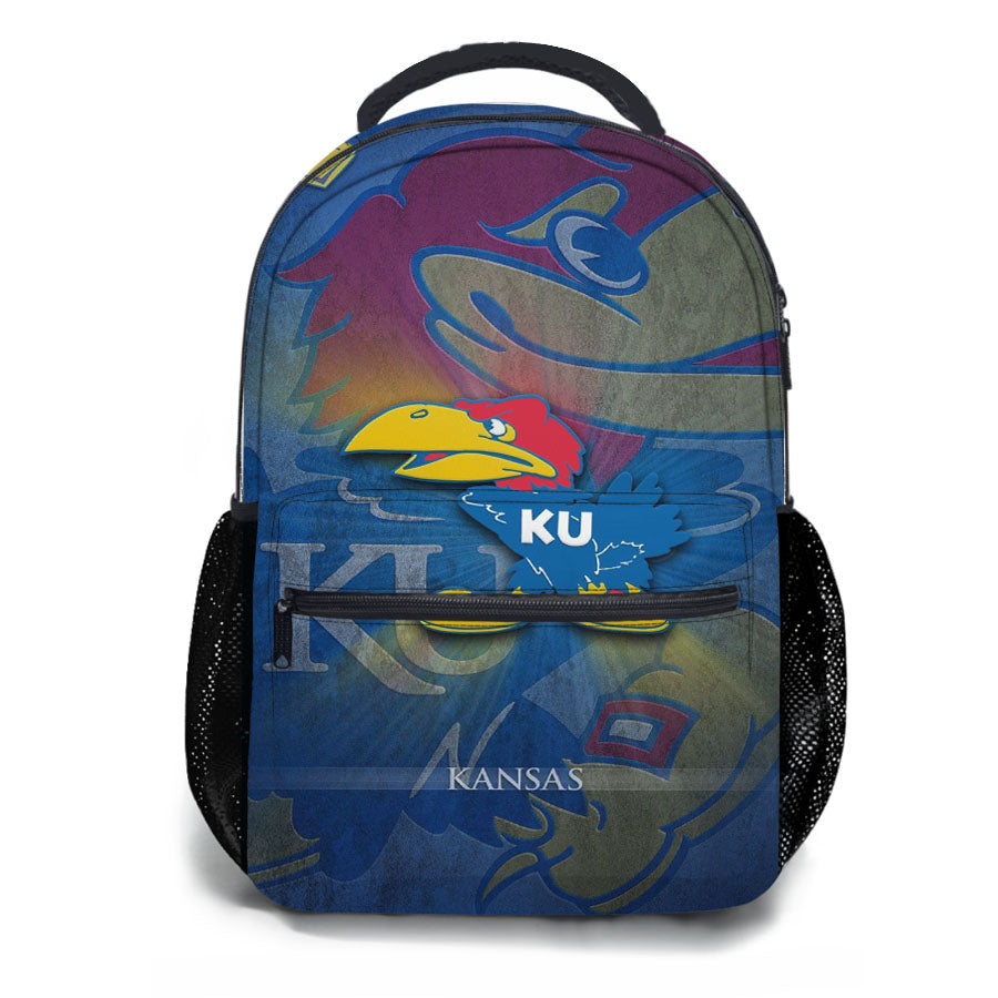 Kansas Jayhawk Logo Wallpaper School Backpacks
