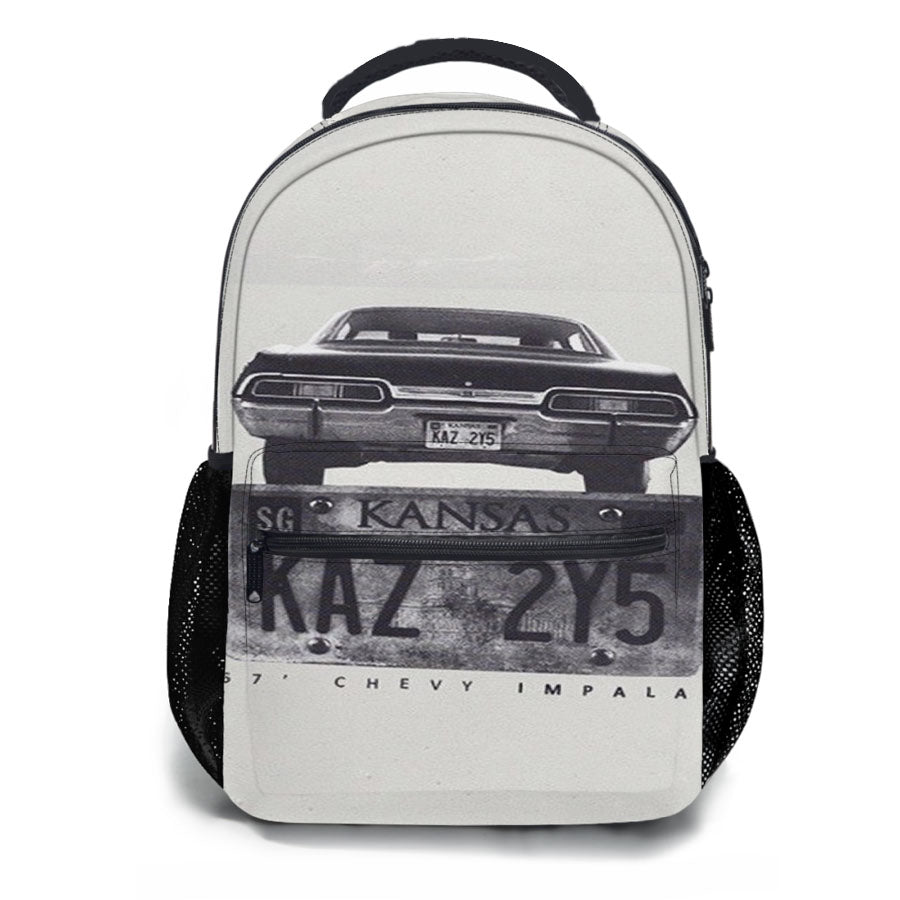 Kansas Supernatural Plate School Backpacks