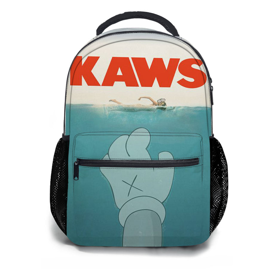 Kaws Jaws Tribute Grunge Style School Backpacks
