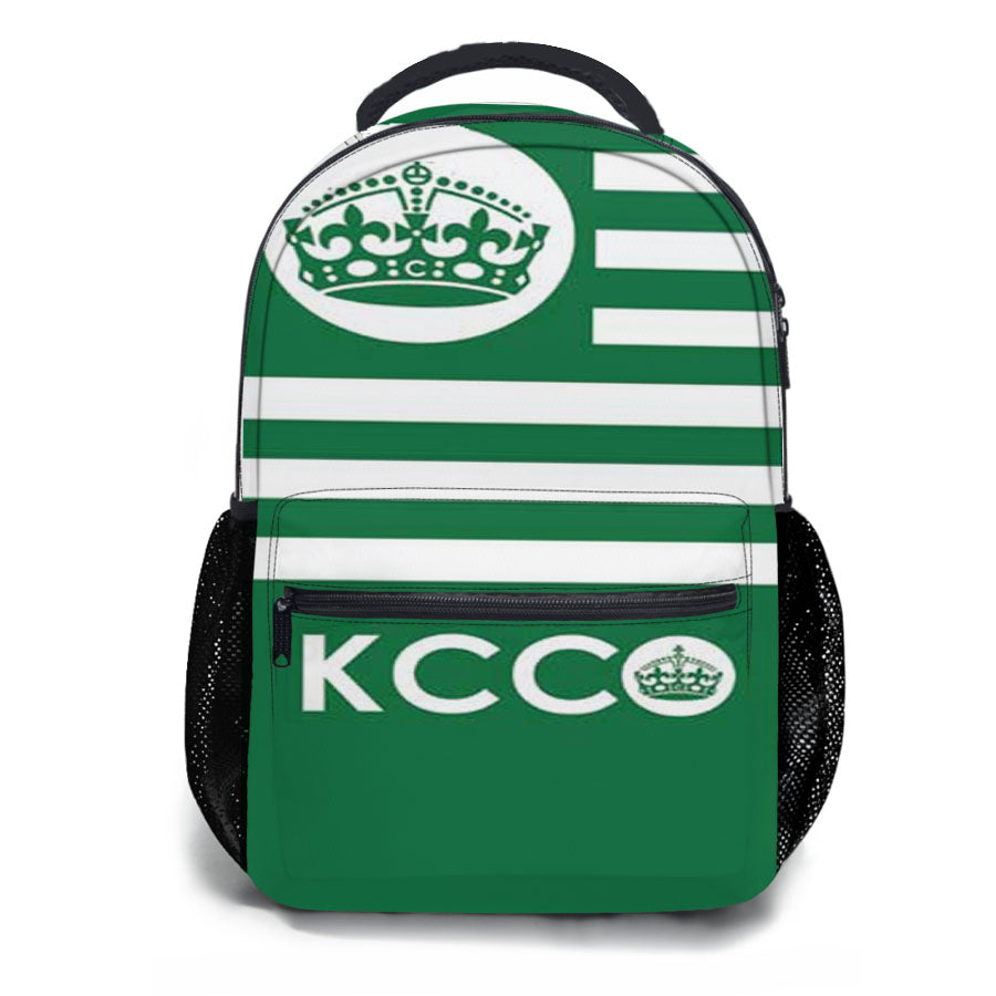 Keep Calm Chive On Green Shape School Backpacks