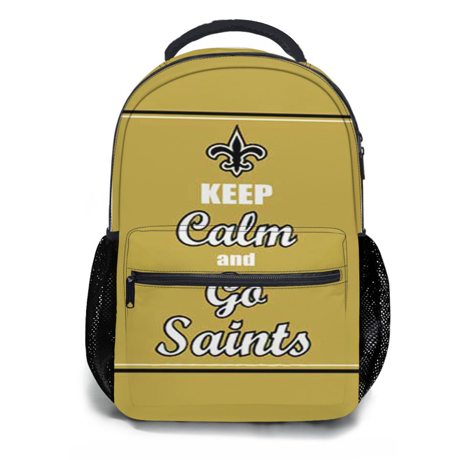 Keep Calm Go Saints School Backpacks