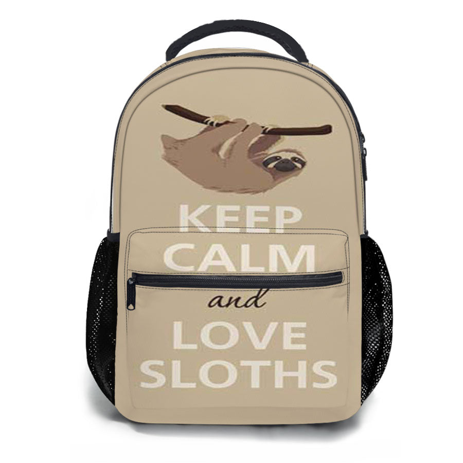 Keep Calm Love Sloths School Backpacks