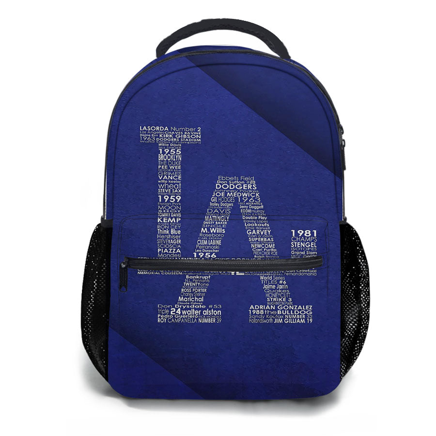 La Dodgers Typography School Backpacks