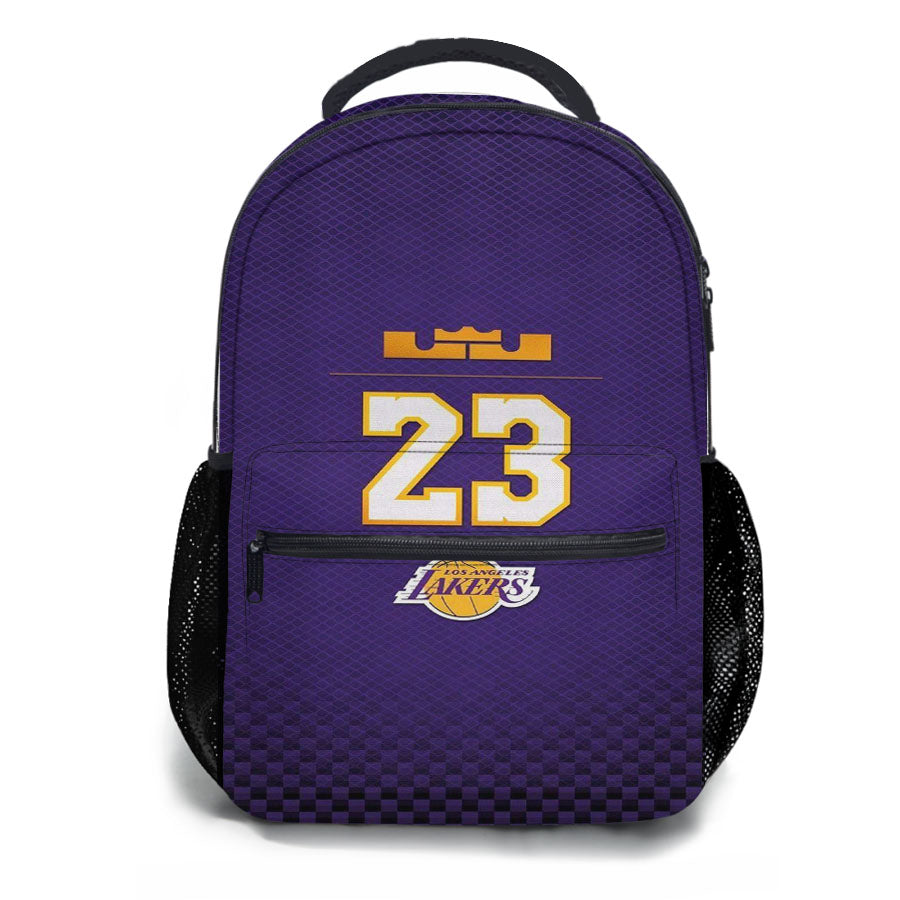 Lakers 23 Los Angeles Texture School Backpacks