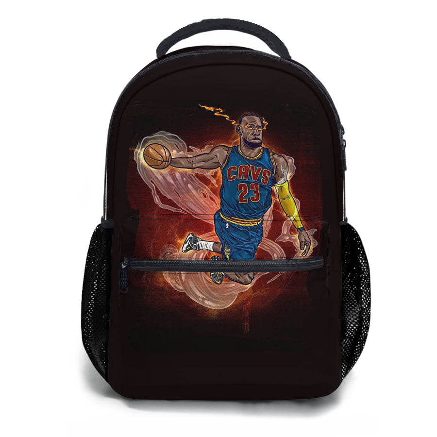 Lebron James Heat Illustration School Backpacks