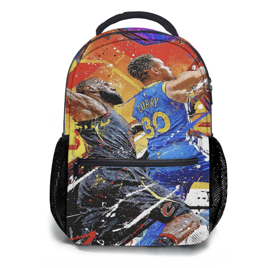 Legend Nba Star Watercolor Style School Backpacks