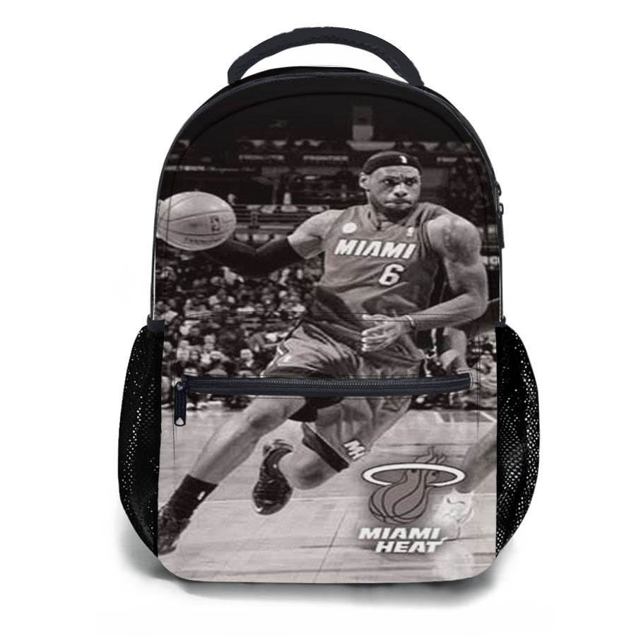 Miami Heat Lebron Running Grey School Backpacks