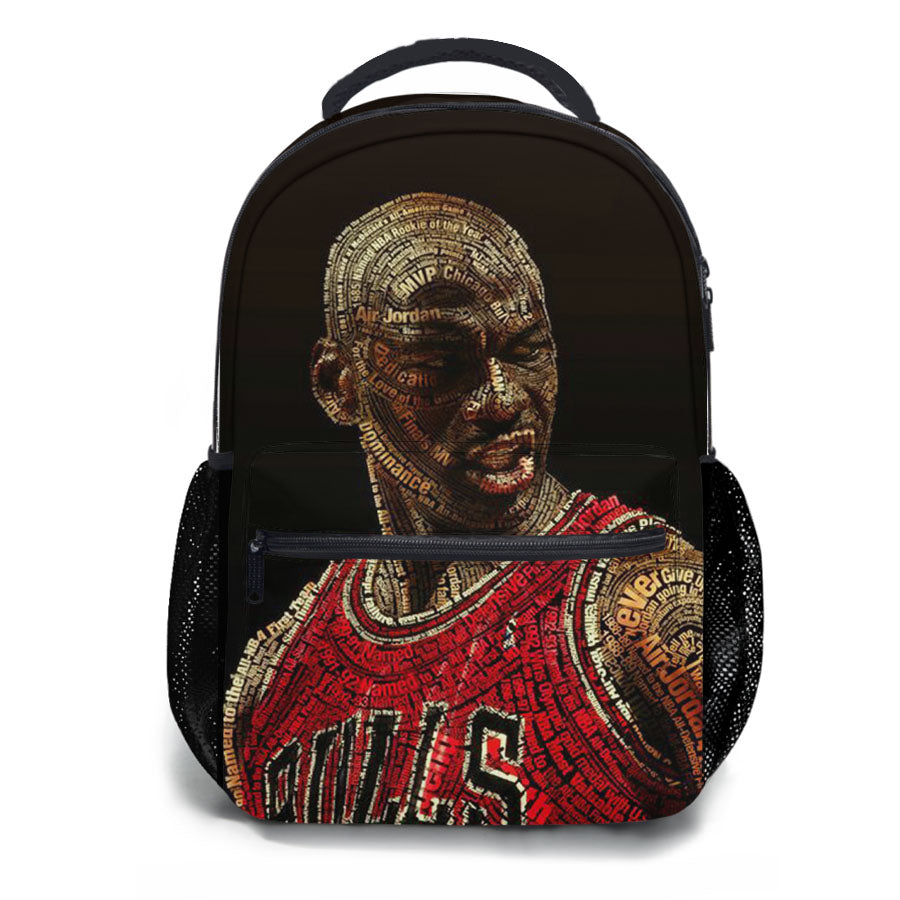 Michael Jordan Typhograpy School Backpacks