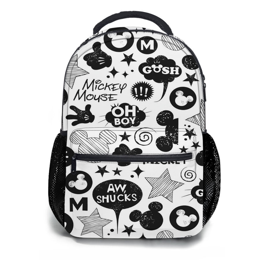 Mickey Mouse Black White School Backpacks