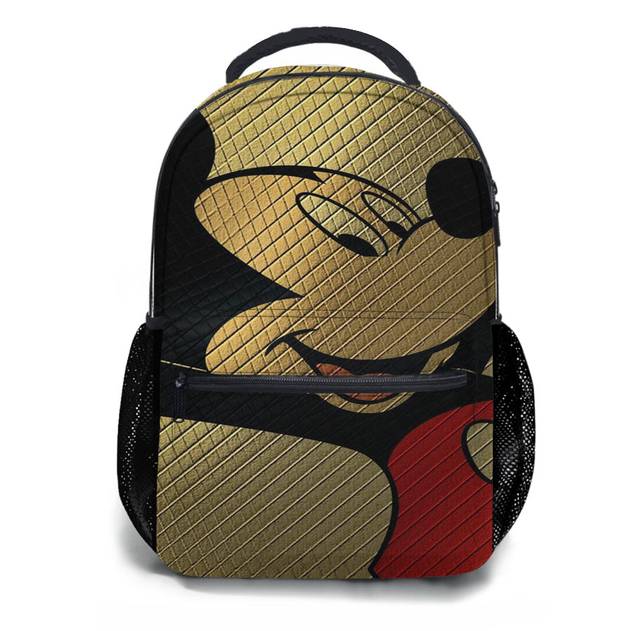 Mickey Mouse Gold Texture School Backpacks