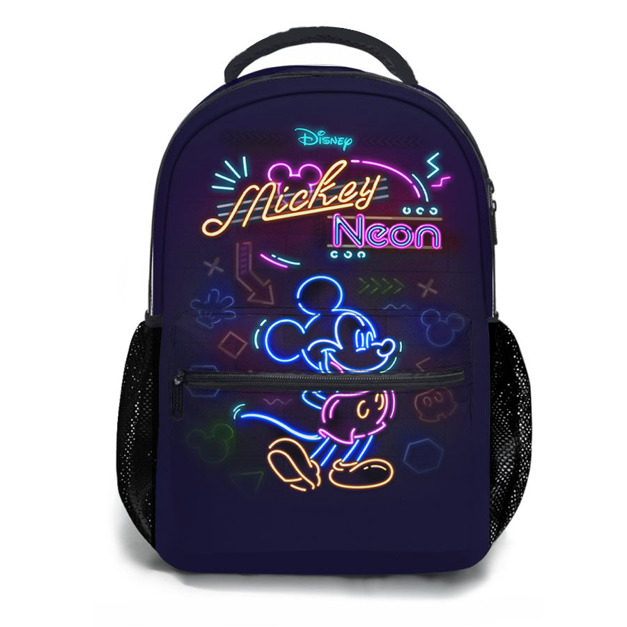 Mickey Mouse Neon Wallpaper School Backpacks