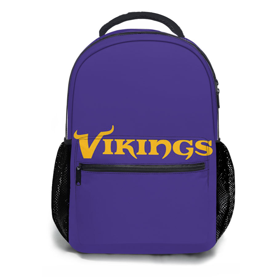 Minnesota Vikings Text School Backpacks