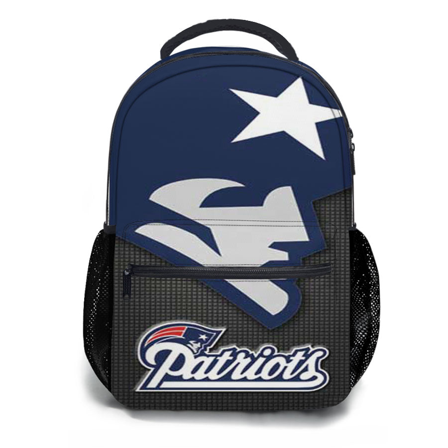 Ne Pats Logo On Grid School Backpacks