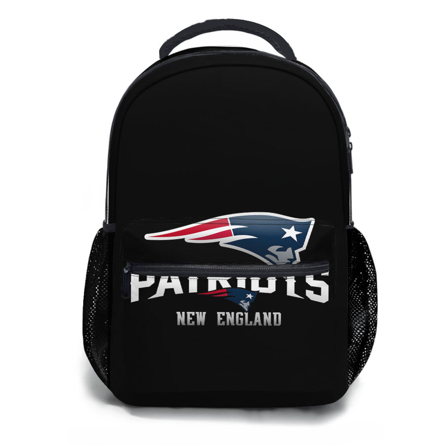New England Patriots Logo Black School Backpacks