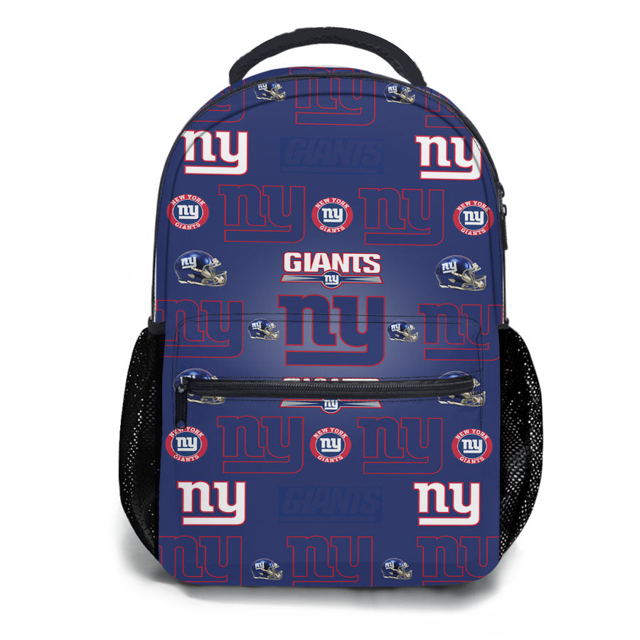 New York Giants Logo Pattern Blue School Backpacks