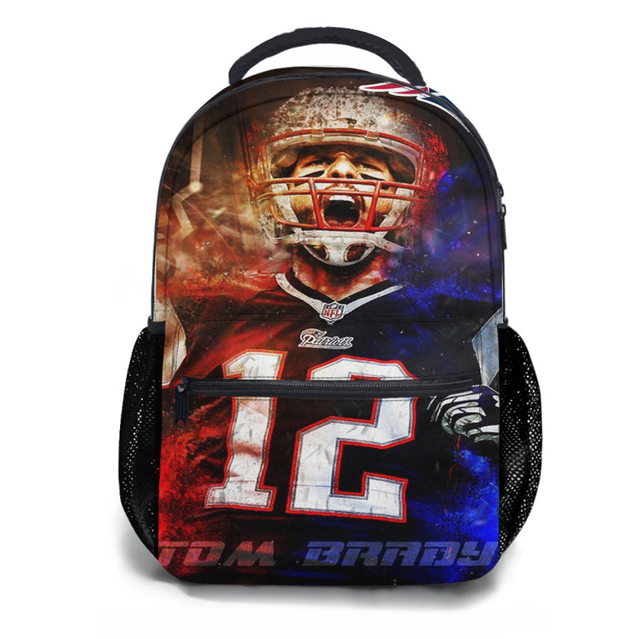 Nfl Patriots 12 Tom Brady School Backpacks