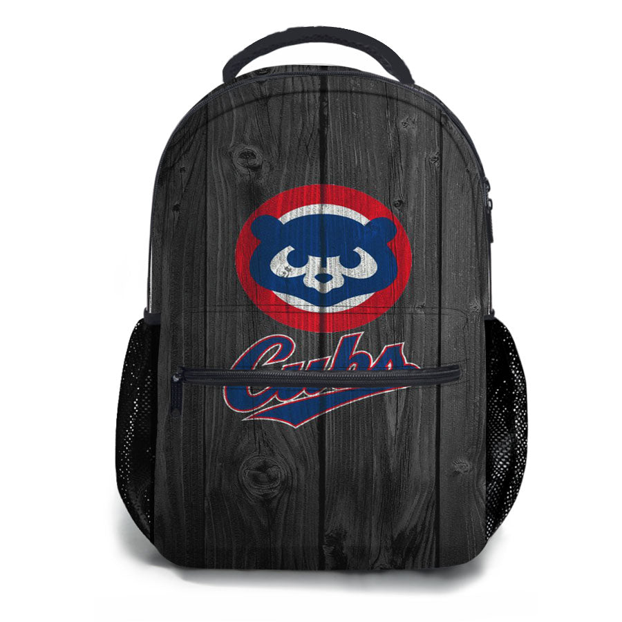 Old Chicago Cubs Bear Mlb Logo Dark Wood School Backpacks