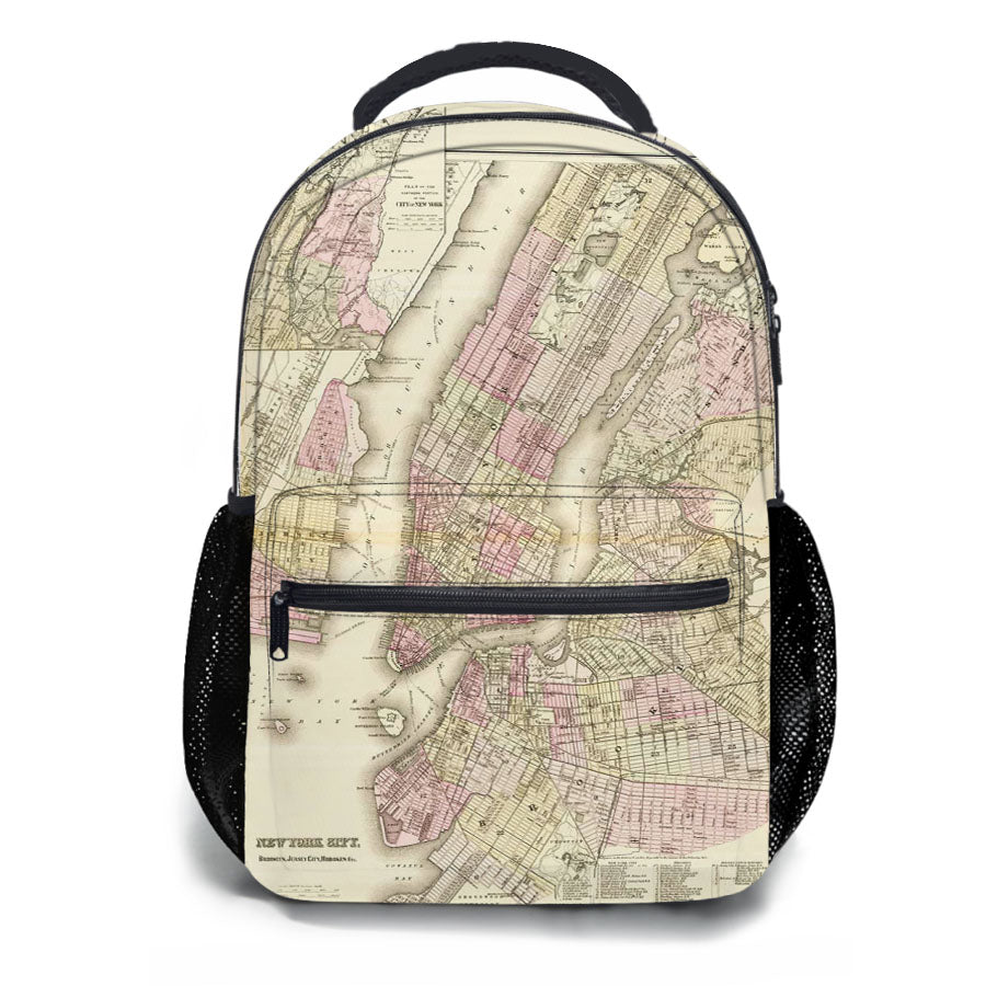 Old New York City Map School Backpacks