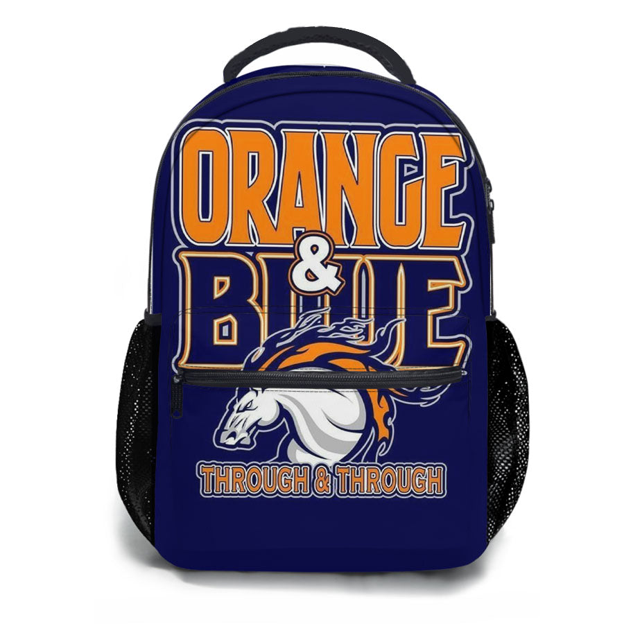 Orange Blue Hockey School Backpacks