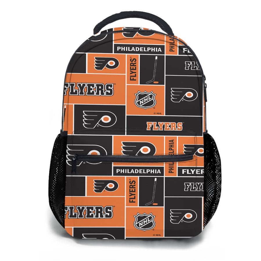 Philadelphia Flyers Nhl Pattern Logo School Backpacks