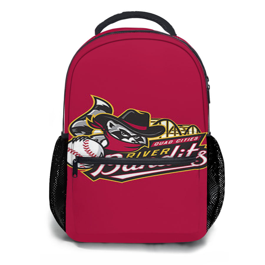 Quad Cities River Bandits Logo Red School Backpacks