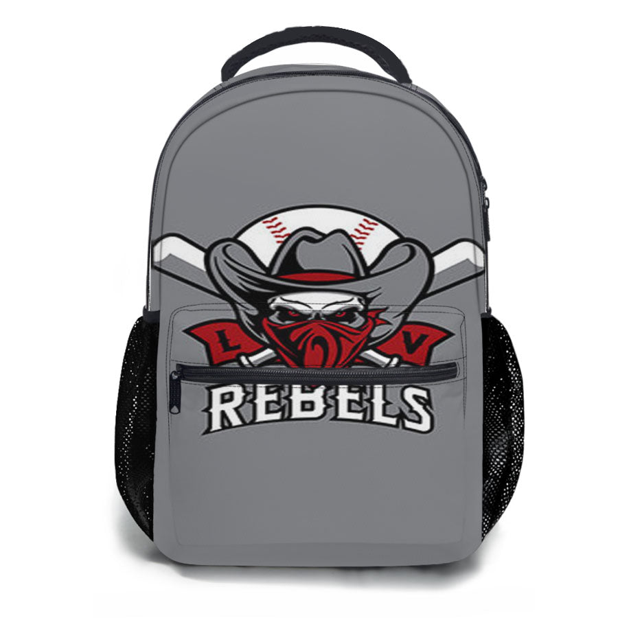 Rebels Baseball Logo Gray School Backpacks