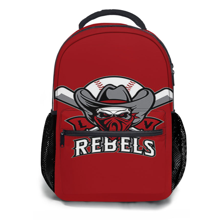 Rebels Baseball Logo Red School Backpacks