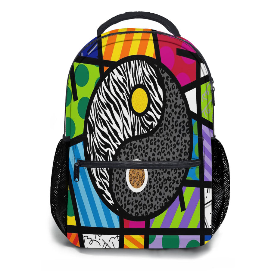 Romero Britto Yin Yang Wallpaper School Backpacks