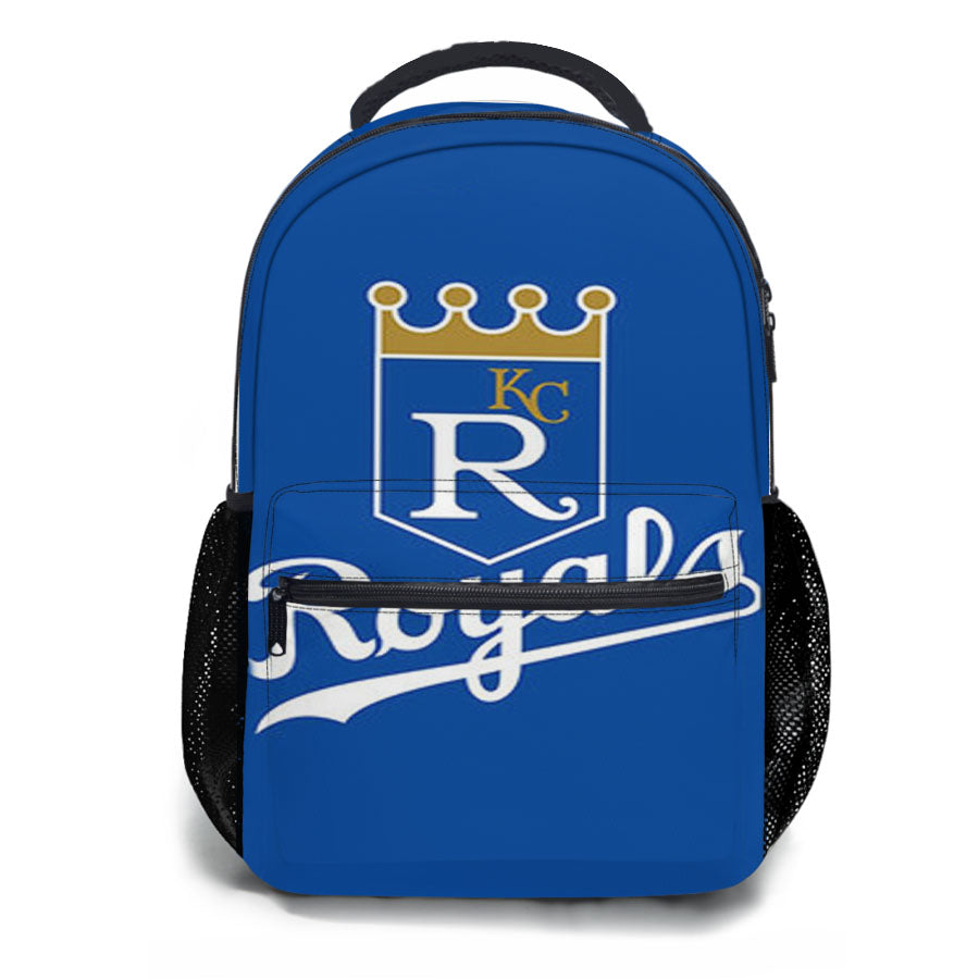 Royal Baseball Logo Blue School Backpacks