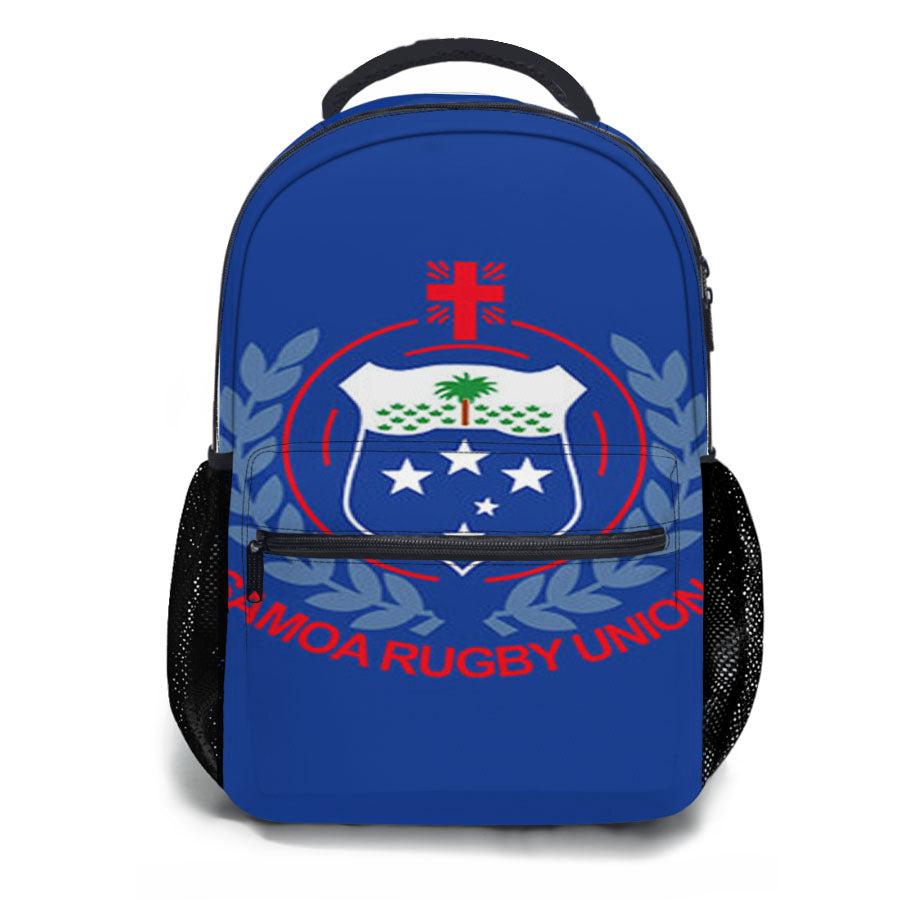 Samoa Rugby Union Logo Blue School Backpacks