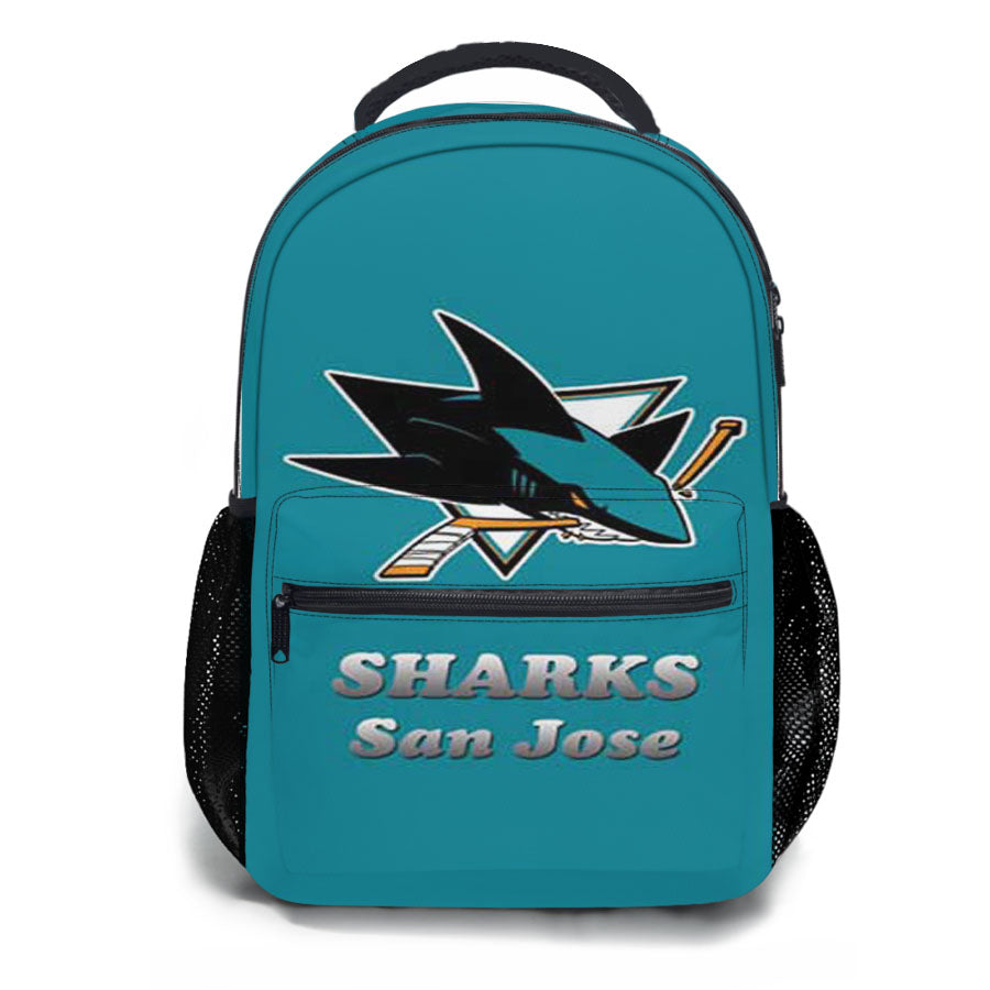 San Jose Sharks Logo Aqua School Backpacks