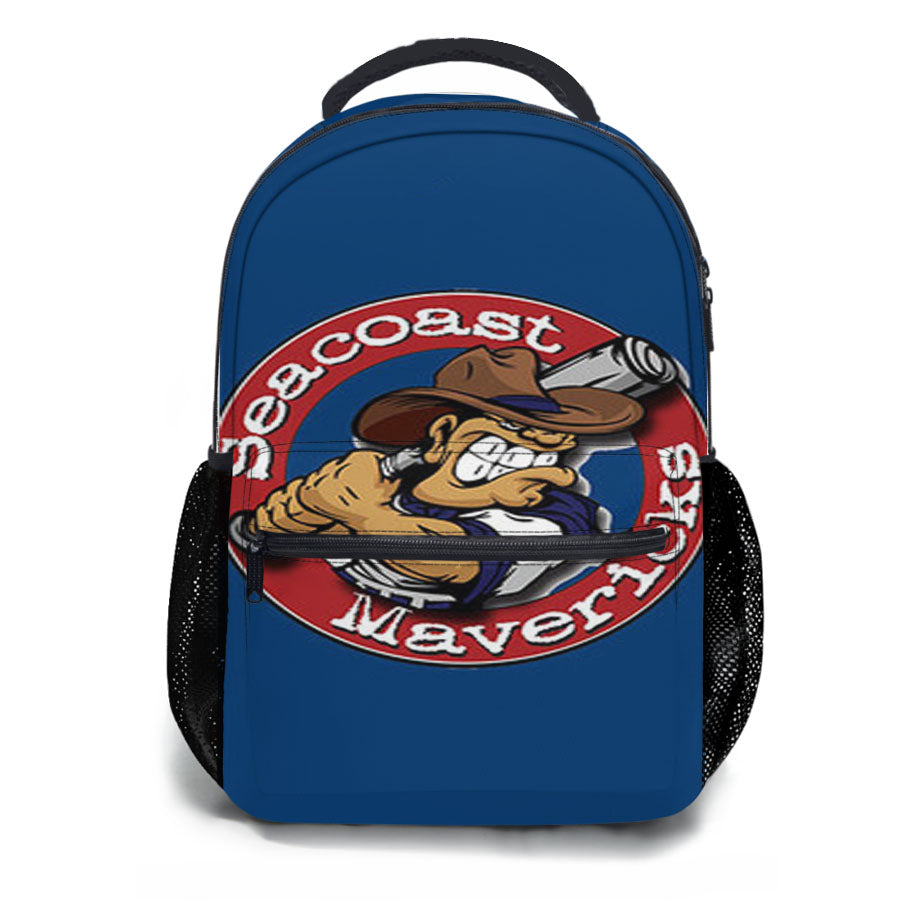 Seacoast Mavericks Baseball Logo Blue School Backpacks