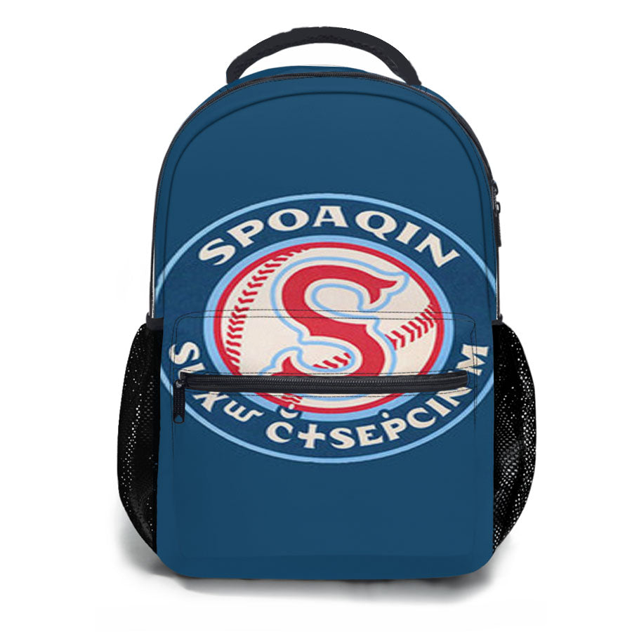 Spoaqin Indians Baseball Logo Blue School Backpacks