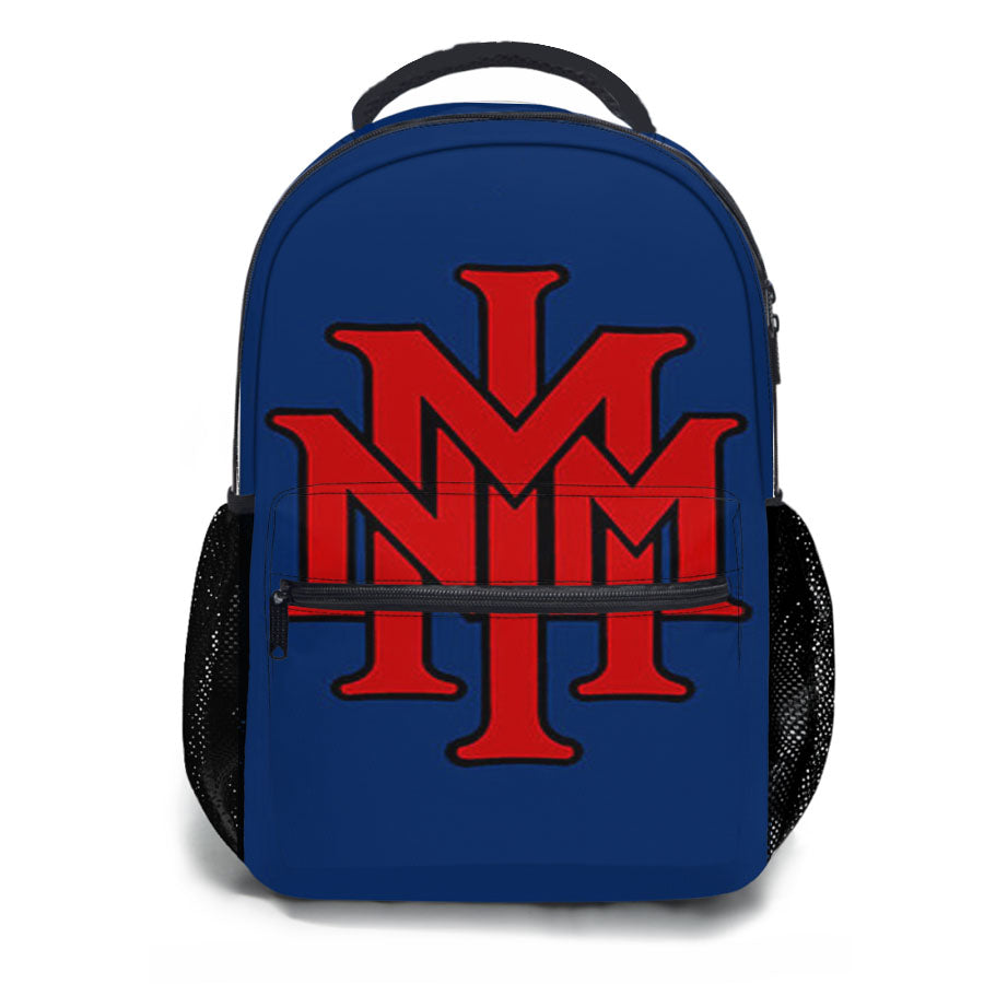 Stackednmmi Baseball Logo Blue School Backpacks