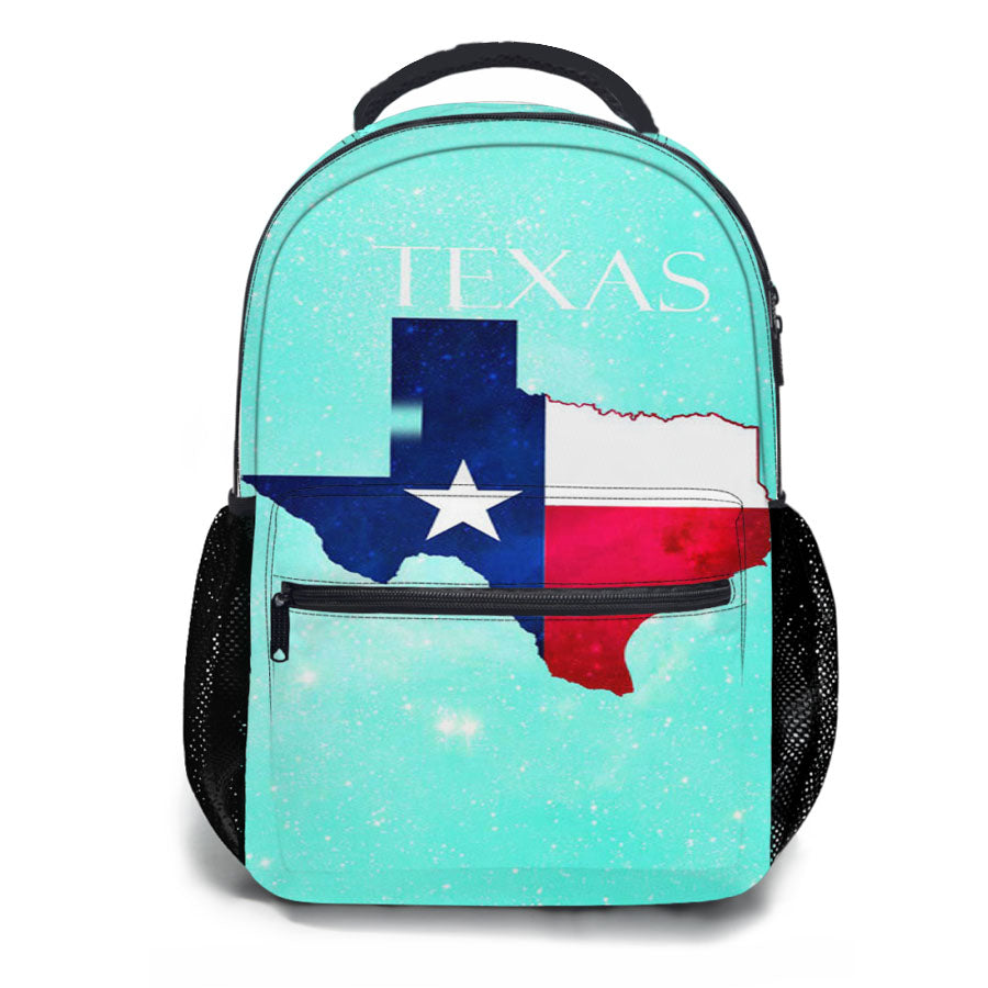 Texas Map Flag School Backpacks